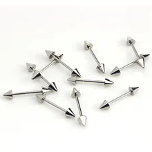 

4Pcs Silver Color Tone Surgical Steel Spike Nipple Shield Tongue Ring for Women Body Piercing Jewelry Gift