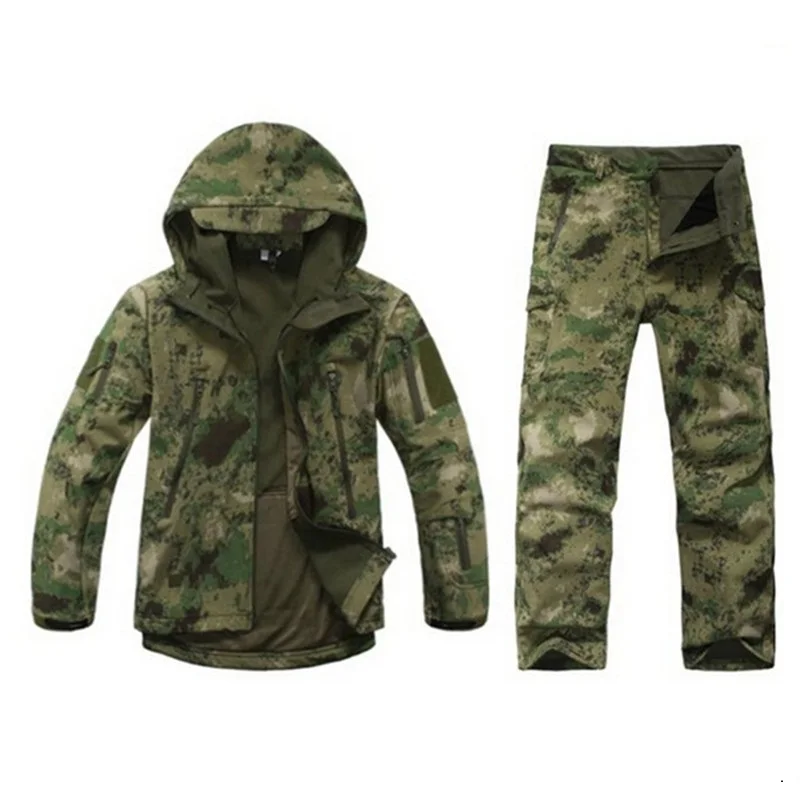 

Atacs camouflage tactical jacket soft shell hunting jacket pants clothes for hunting jaquetas de camuflagem dos homens chasse
