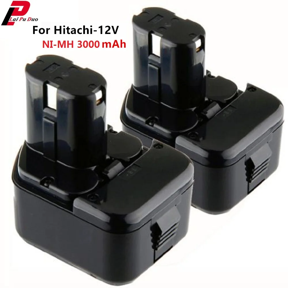 

2PCS 12V 3000mAh/3.0Ah Ni-MH Power Tool Battery for Hitachi EB1214S 12V EB1212S DS 12DVF3 EB1220HL EB1220HS EB1220RS EB1222HL