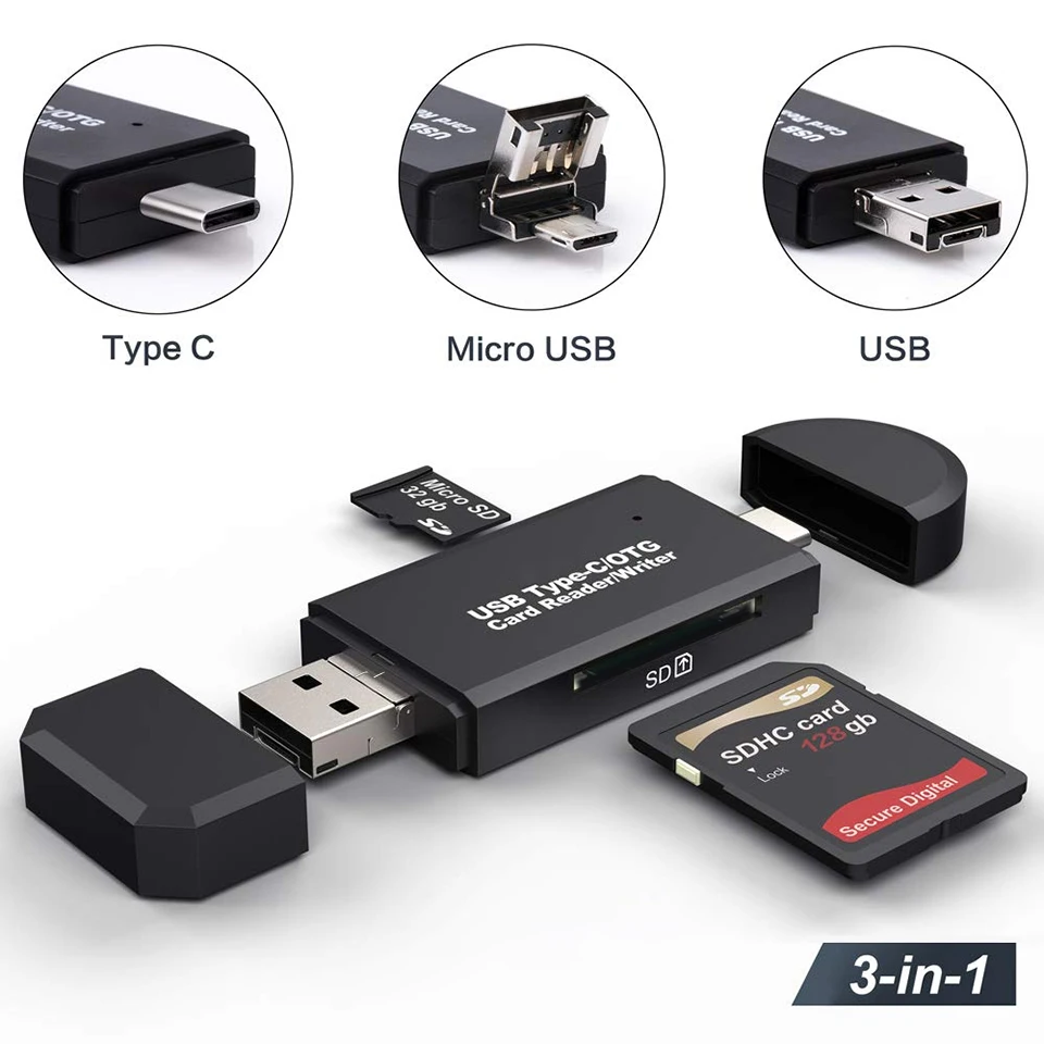 Устройство для чтения карт памяти SD USB 3,0 устройство для чтения карт USB адаптер type C Micro TF/SD устройство для чтения карт памяти флэш-накопитель адаптер 3 в 1 OTG кардридер