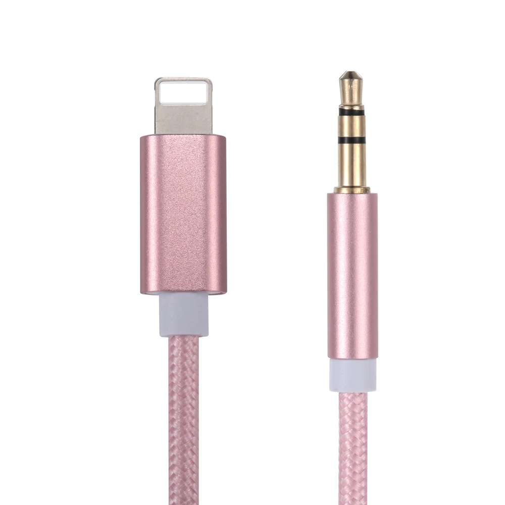 Audio Cables for lightning to 3.5mm Male to Male Line 1m for iPhone X XS MAX XR 8 7 7s 6 6s S Plus Braided Wire Car Aux Cable Audio Cables for lightning to 3.5mm Male to Male Line 1m for iPhone X XS MAX XR 8 7 7s 6 6s S Plus Braided Wire Car Aux Cable