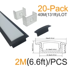 40 м/лот 20x2 м(6.6ft) U Форма LED Алюминий комплект канал для полосы света Установка профиль