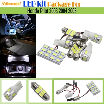 

Buildreamen2 Automotive Interior LED Kit Package 5630 LED Bulb White Car Map Dome Trunk Courtesy For Honda Pilot 2003 2004 2005
