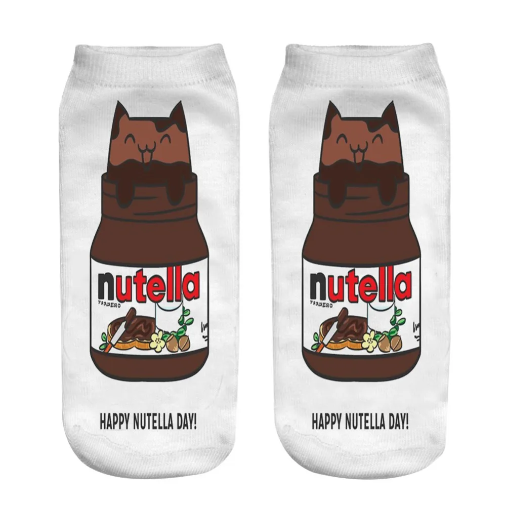 Chaussettes Courtes Pour Hommes Et Femmes Imprimees En 3d Type Nutella Aliexpress