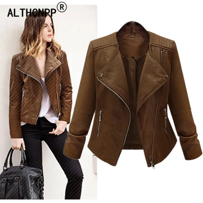 

Plus Size 5XL Women Leather Jacket Snake Skin Zipper Female Jacket Punk Rock Cool Motorcycle Jacket Coat Autumn Winter Outerwear