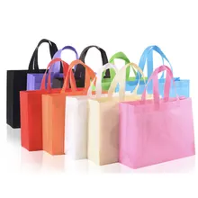 100 шт./партия сумки многоразового использования для покупок женские сумки нетканые тканевые сумки на плечо сумка-Органайзер для хранения Tote