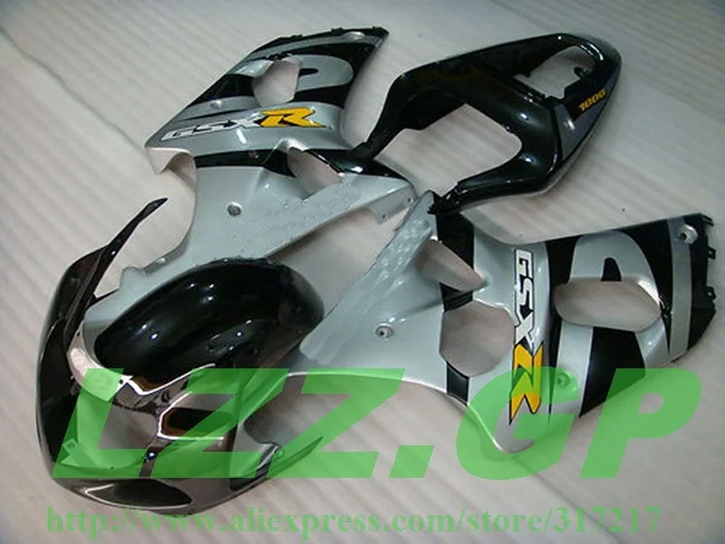 Injection GSXR1000 2000 2001 2002 K1 Silver Black Fairing GSXR Body Kit for Suzuki GSXR1000 K1