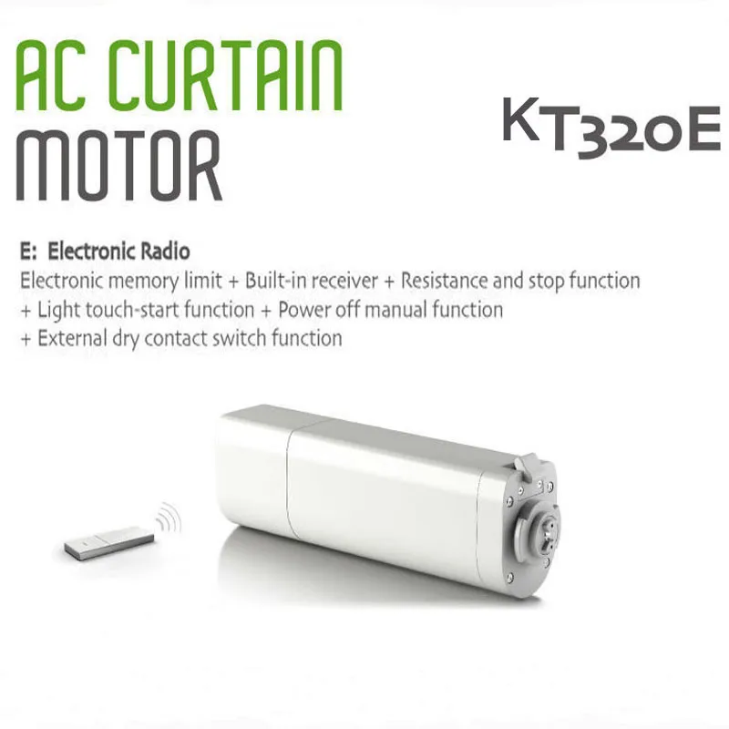 Automatic Electic Curtain Motor KT320E/45W,Electronic Motor+Dooya DC2760 2 Channel Emitter Remote Controller