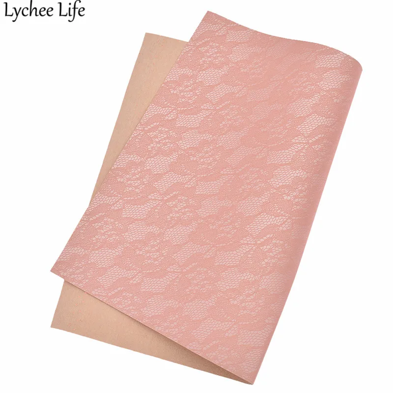 Lychee Life 29x21 см кружево из искусственной кожи Ткань красочная Синтетическая кожа ручной работы Домашняя одежда текстильные принадлежности для шитья товары