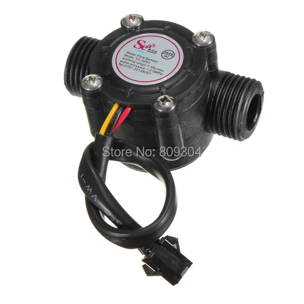 

1-30L/min 1.2MPa 1/2" Hall Effect Flowmeter Control Water Flow Sensor