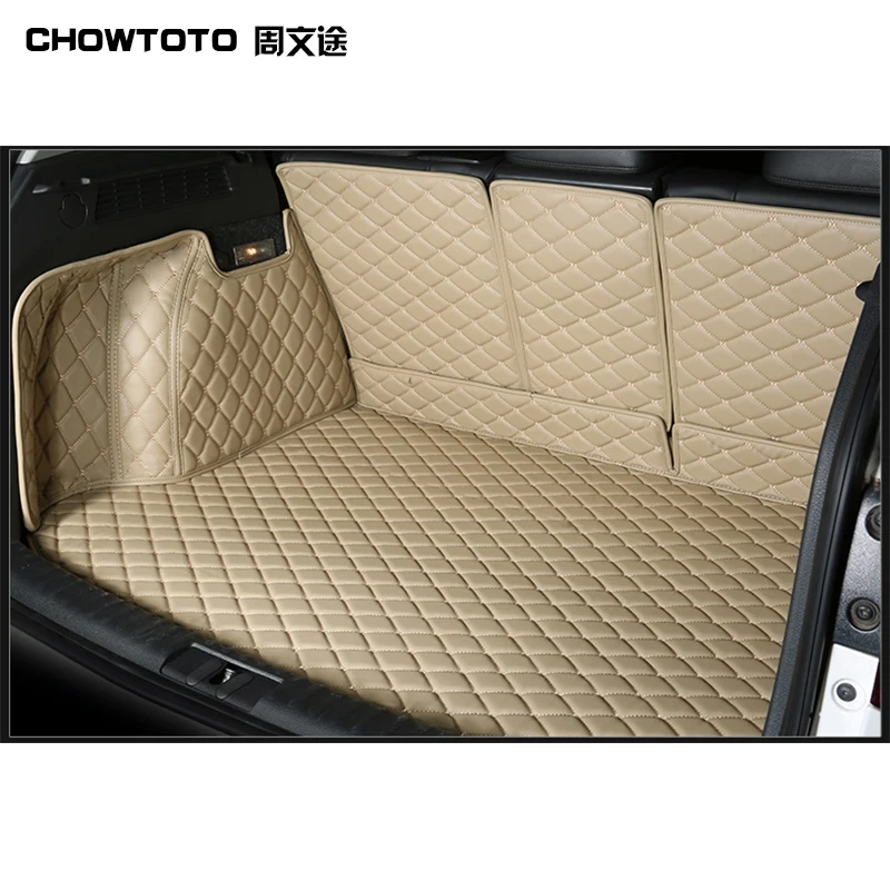 

CHOWTOTO Custom Special Trunk Mats For Audi Q2 Q3 Q5 Q6 A4 A6 Durable Waterproof Leather Luggage Carpets For Audi Car Trunk Mats