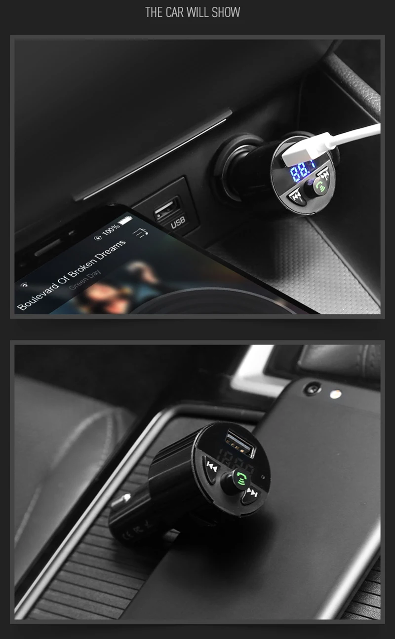 Thbelieve Auto Charger 5V 2.1 A Bluetooth Car Chargers USB Support Music Player Free Calling Car Mini USB Car Charge For Phone (9)