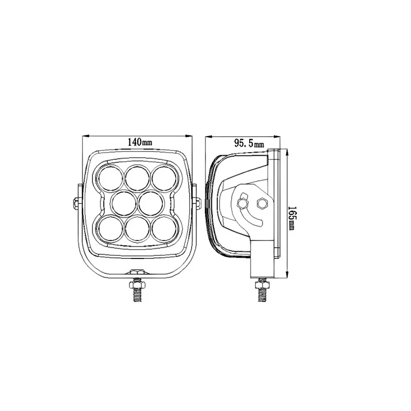 1 шт. 5,5 дюймов 80 ватт квадратное led рабочий свет для грузовиков DC10~ 30 V IP68 из непромокаемой ткани автотовары lantsun