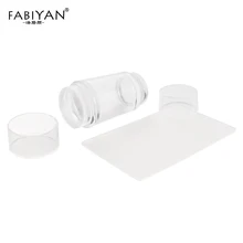 ネイルアートスタンパーダブルヘッドとキャップクリアゼリーシリコーンスクレーパー印刷テンプレートスタンピング転送ポリッシュゲルマニキュアツールセット(China)