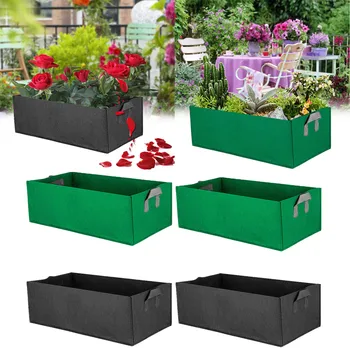 

Behogar 2PCS Square Felt Fabric Planting Grow Bag Pot with Handle for Home Patios Gardens Balcony Courtyard Fruit Vegetables