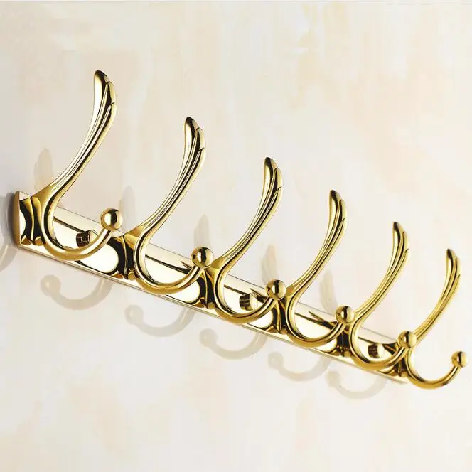 New Arrival Gold 4 10 Towel Hooks Wall Mounted Robe Hooks,Brief Clothes