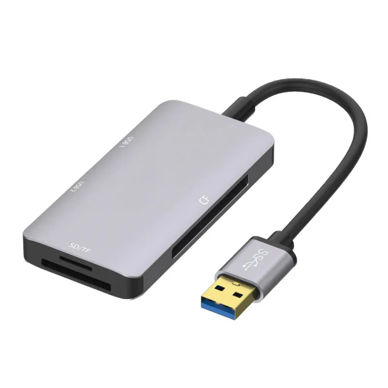High speed multi USB 3.0 HUB 2 port adapter splitter HUB+SD+TF+CF card reader for MacBook Air computer PC laptop accessories