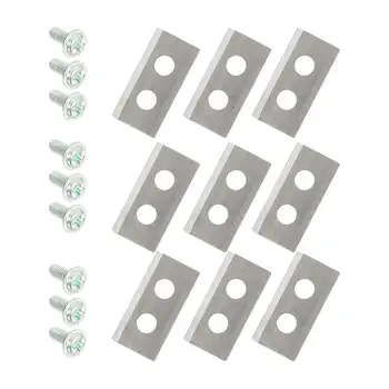 

9X Stainless Steel Mower Blade Replacement+Screw for WORX LANDROID 36x18x1mm