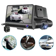 Авто Full HD 1080P видеорегистратор с g-датчиком и 170 с широкоугольным объективом с 4,0 дюйма Трехходовой Dash Cam автомобиля Камера угол видео Регистраторы G-Сенсор Дисплей