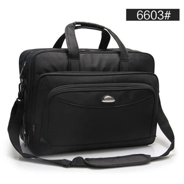 Большой Вместительный 17 дюймовый портфель для ноутбука, Мужские Черные Водонепроницаемые сумки для ноутбуков, Мужская Дорожная сумка на плечо для MacBook Hp Dell lenovo - Цвет: 6603-Black