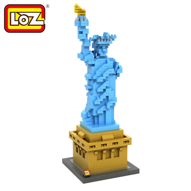 loz diamond blocks world famous architecture statue of liberty mini
