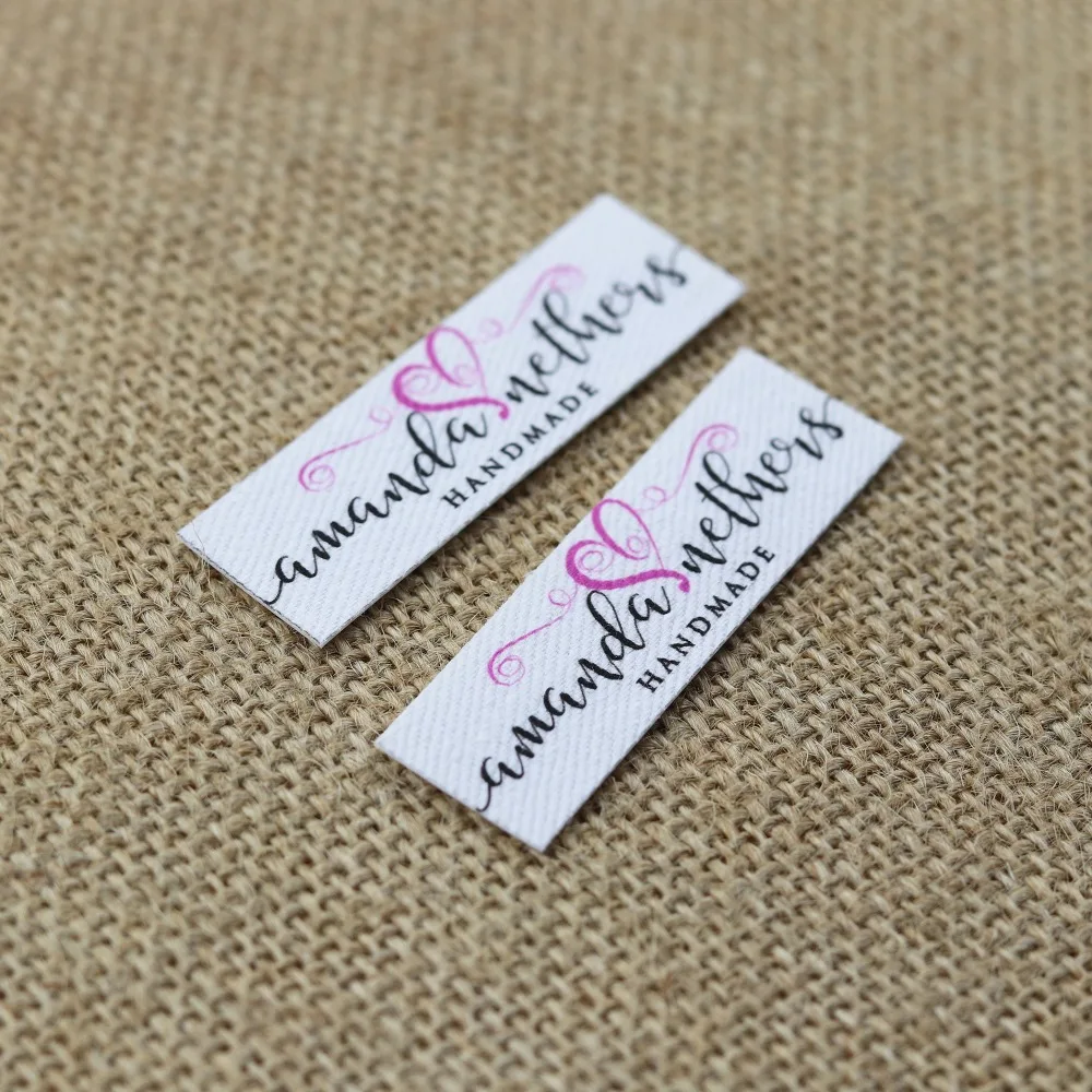 120 pieces Custom logo labels Name iron on label Clothing tags Organic Cotton Labels|Этикетки для одежды| |