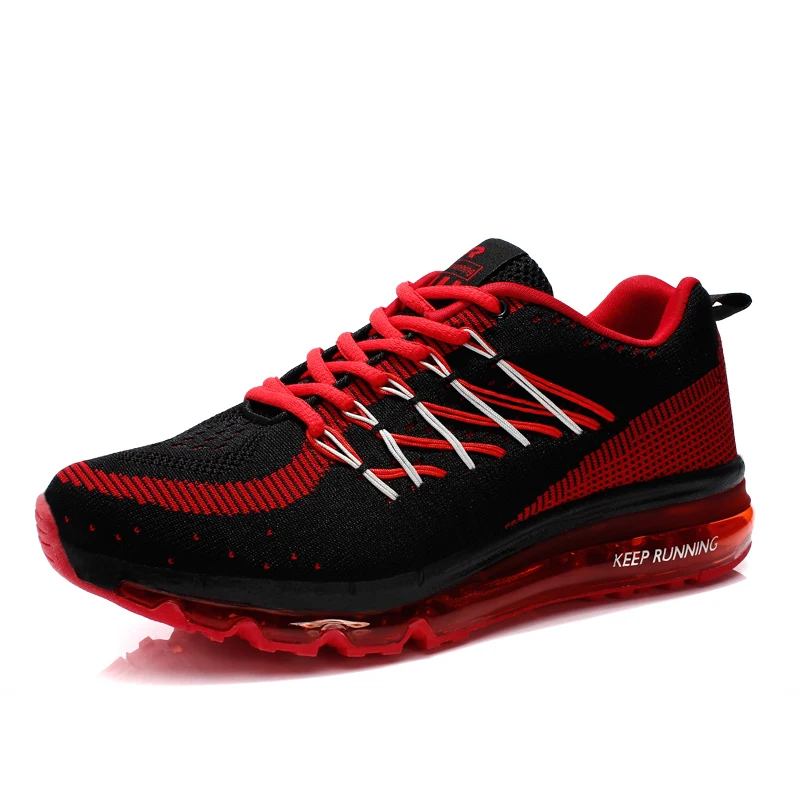 SENTA Air Cushion кроссовки дышащие удобные кроссовки мужские спортивные кроссовки для бега для прогулок на открытом воздухе обувь Size39-44 - Color: Black Red
