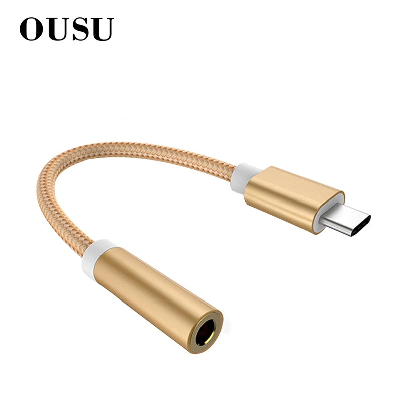 

OUSU Digital cabel USB Type C To 3.5mm AUX Cable Adapter For Samsung Original Earphone Audio Cable Splitter For xiaomi huawei