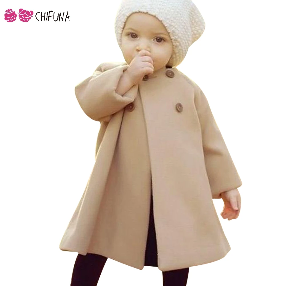 

Chifuna Baby Girls Outwear 2018 New Fashion Girls Lovely Long Sleeve Button Coats Girls Autumn Coat Korean Winter Jackets