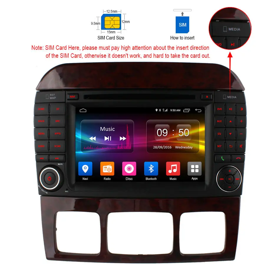 Excellent 4G SIM LTE Android 6.0 Octa Core 2GB RAM Car DVD Player for Mercedes Benz S CL Class W220 W215 S280 S320 S430 S500 GPS Radio 5