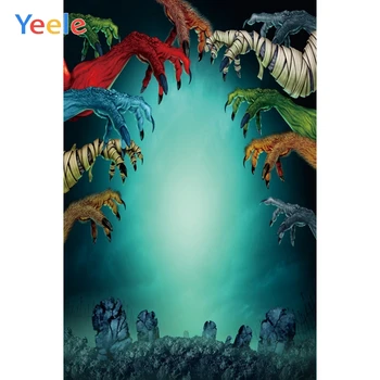 

Yeele Happy Halloween Photography Backdrop Tombstone Monsters Night Custom Vinyl Photographic Background For Photo Studio Props