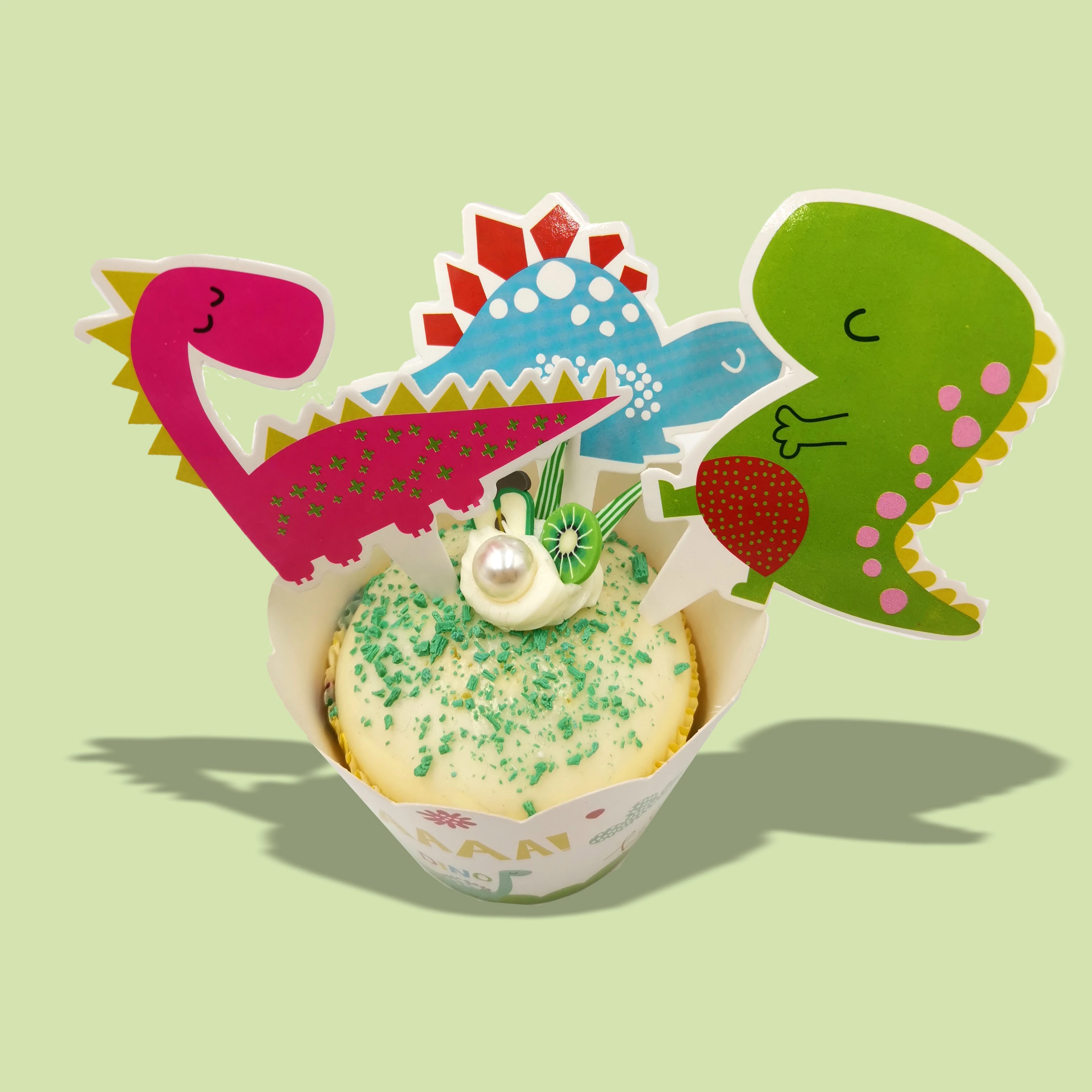 

24pcs dinosaur Happy Birthday Cupcake Cake Topper Cake Flags Baby Shower Birthday Party Decoration Cake Baking Party Supplies