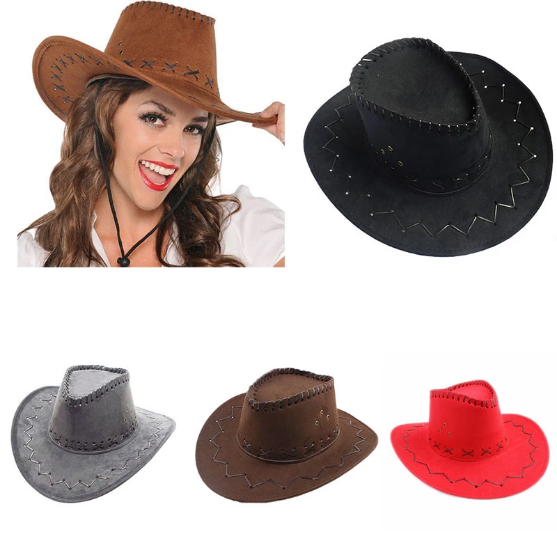 New Men Women Wild West Fancy Cowgirl Cowboy Hats Western Headwear Cap Classic