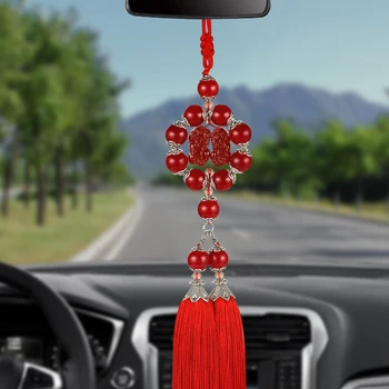 

Car Pendant Jades Double Brave Troops Tassel Hanging Ornaments Automobiles Internal Rearview Mirror Decoration Chinese Style
