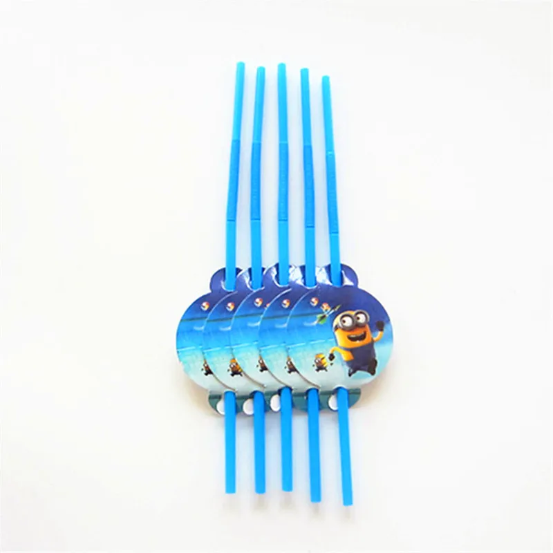 

Minions Theme Birthday Party Decor Paper Plate Cup Napkin Banner/Flag Candy Box Straw Tableware Set Baby Shower Party Supplies