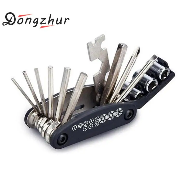 cheap 15 In 1 Bicycle Multifunction Tool Bike Tools Bicycle Repairing Set Bike Repair Tool Kit Wrench Screwdriver Chain Carbon Steel