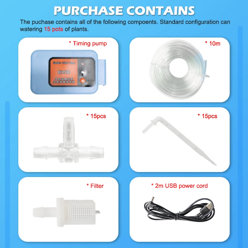 Мобильный пульт дистанционного управления, устройство для полива, интеллектуальная wifi система капельного орошения, садовое растение, Автоматический водяной таймер, насос, инструмент - Цвет: Watering Kits