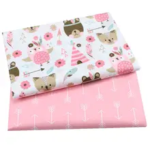 Розовый мультфильм печатных хлопок ткань для квилтинга детей Лоскутная Ткань DIY шитье жира четверти материал для ребенка и ребенка