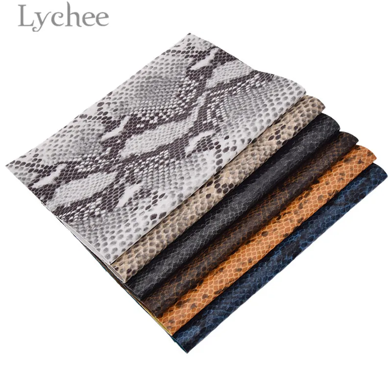 Lychee Life 29x21 см A4 тисненая змеиная ткань PU для сумки одежды Синтетическая кожа ткань Швейные материалы