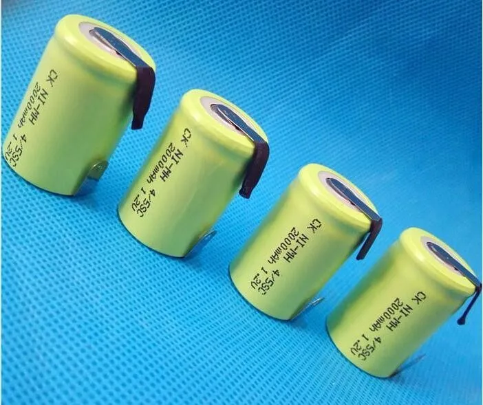 4/5SC 2000mAh 1,2 V Ni-MH аккумулятор 4/5SC2000mAh1. 2V перезаряжаемые батареи с ноги 20 шт./лот