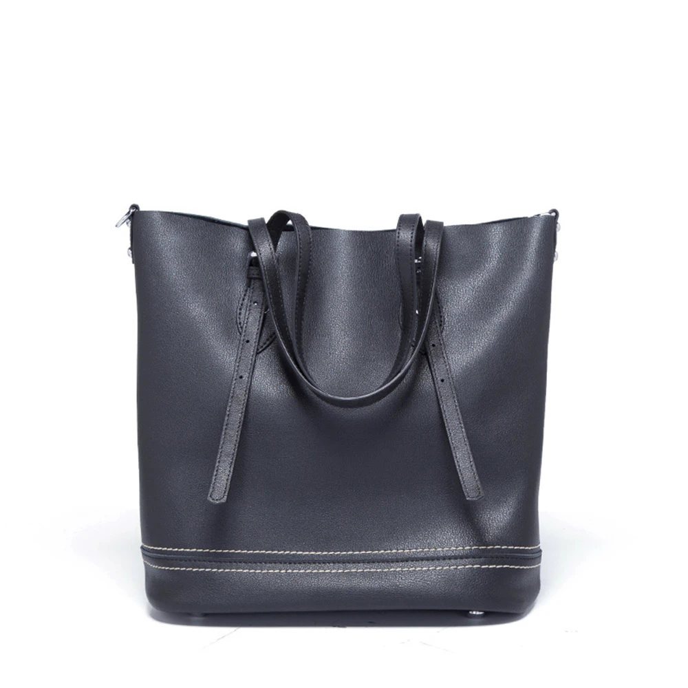 

New Arrival Soft Leather Large Capacity Women Shoulder Bag Fashion Lady Causal Totes Soild Polyester Handbag for Girls