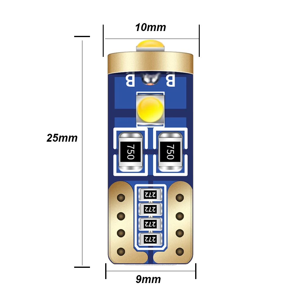 2 шт. T10 194 W5W 168 192 2825 светодиодный светильник 3 Вт CREE чипы Canbus для салона автомобиля купольный светильник, дверной маркер, номерные знаки
