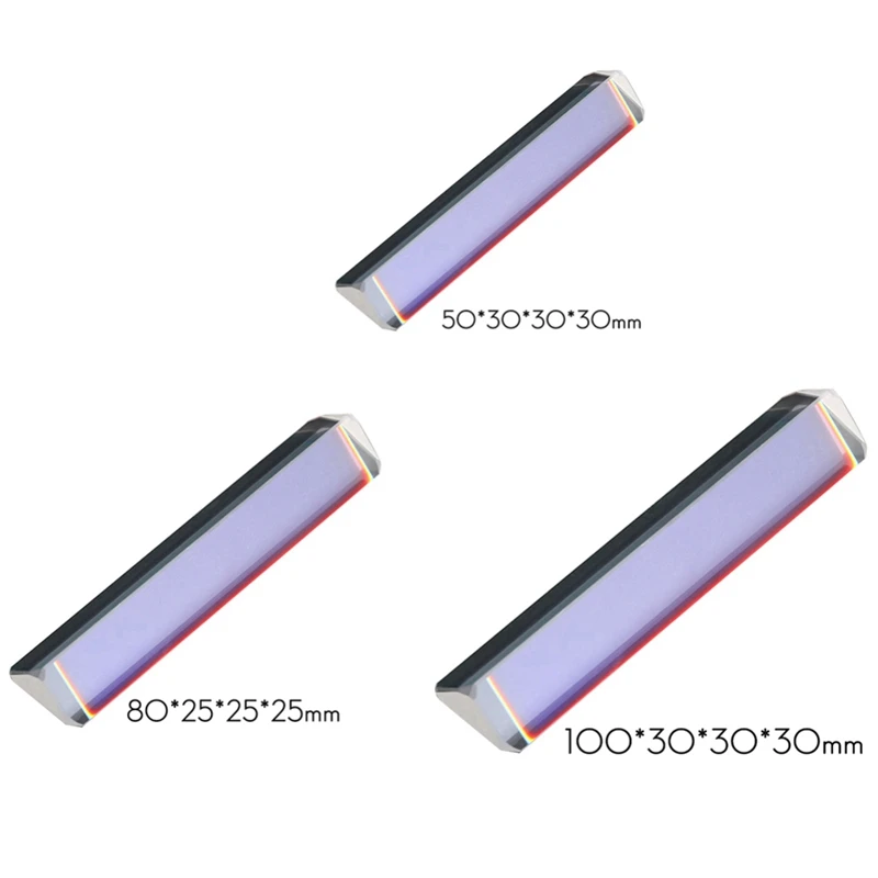 Triangular Prism Teaching Optical Glass Triple Physics Light Spectrum New G08 Drop ship