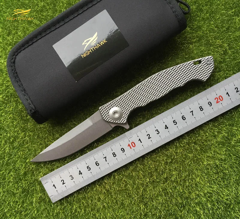 

NIGHTHAWK ZT0452 Flipper folding knife D2 blade TC4 Titanium alloy handle outdoor camping hunting pocket fruit Knives EDC tools