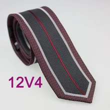 YIBEI coahella галстуки Красный черный галстук кайма Вертикальная полосатая узкий галстук жаккардовые тканые мужские галстуки 6 см Повседневное платье Gravata