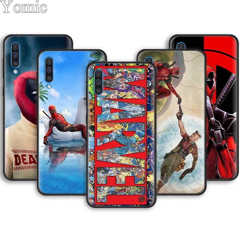 

Super Hero Marvel Deadpool Soft Phone Cases for Samsung Galaxy A10 A20 A30 A40 A50 A70 A6 A7 A8 Plus A9 M30 M20 Black Case Cover
