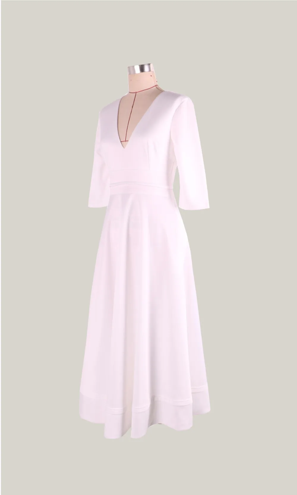 Платье размера плюс 3XL женское платье летнее высококачественное новое сексуальное однотонное платье с v-образным вырезом модное тонкое платье средней длины