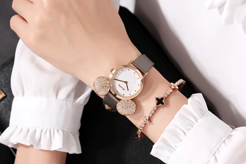 Модные наручные часы для девочек из натуральной кожи с большими ушами disney бренд Микки Маус наручные Кварцевые водонепроницаемые часы