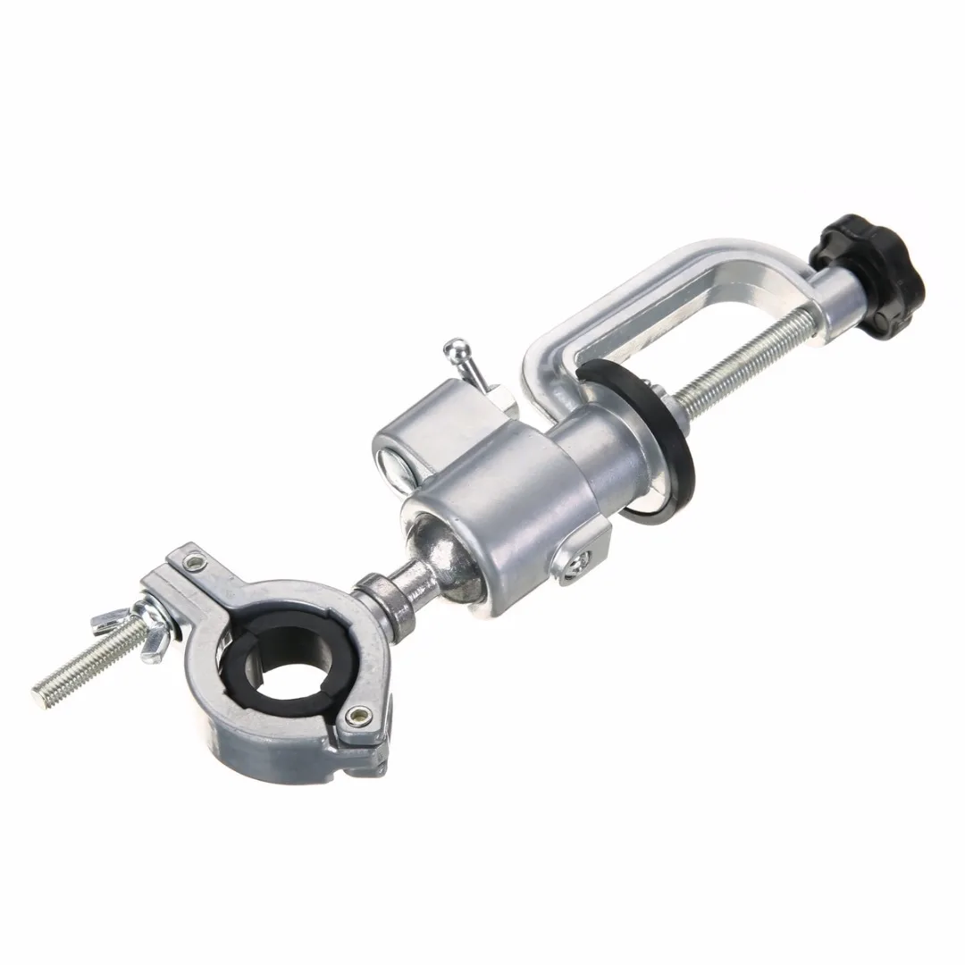 

Aluminum Alloy Clamp-on Bench Vise Electric Drill Stand Rotating Tools Grinder Bench Vice With Fixing Ring Mayitr