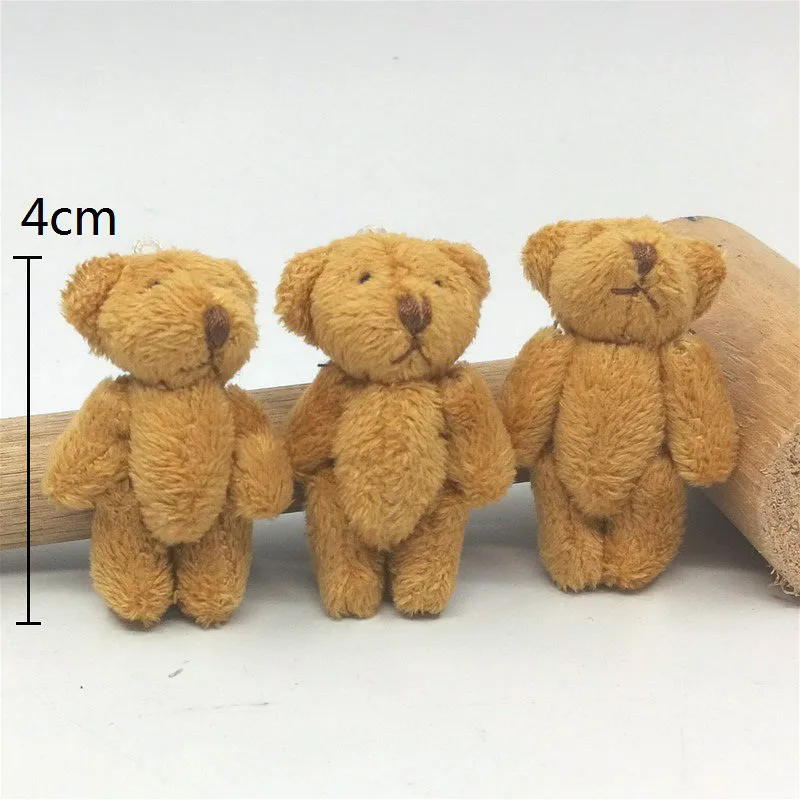 4cm mini plush bear weddings souvenir gift stuffed bouquet doll bulk toys for childrenin
